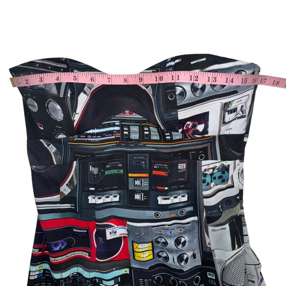 New NWT Moschino Couture Stereo Print Strapless Dress Size 8 Multicolor - Picture 13 of 16